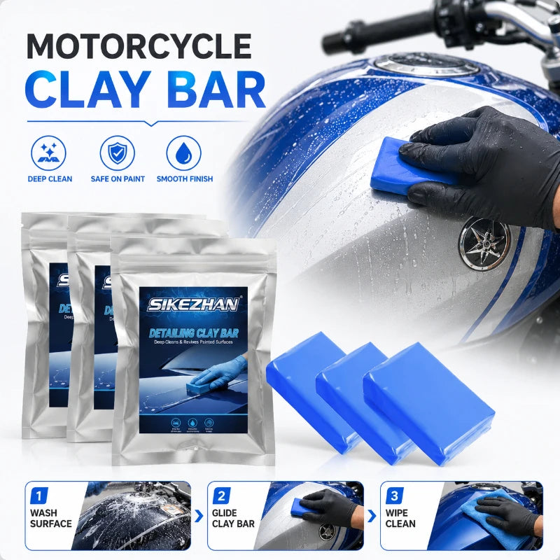 Auto Detailing Clay Bar SIKEZHAN Stain Remover Clay Block Cleans Iron Overspray For Car Motorcycle Paint Surface Restoration