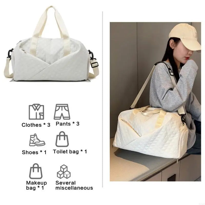 Q1QA Large Duffle Bag for Gym and Travel Sport Bag With Wet and Dry Compartments Suitable for Yoga and Short Trip