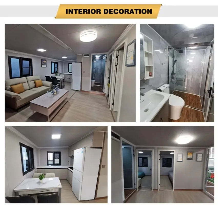 Customized Prefab Concrete House Hurricane Proof Cheap Prefabricated Portable House 2 Bed Room Expandable Container Home