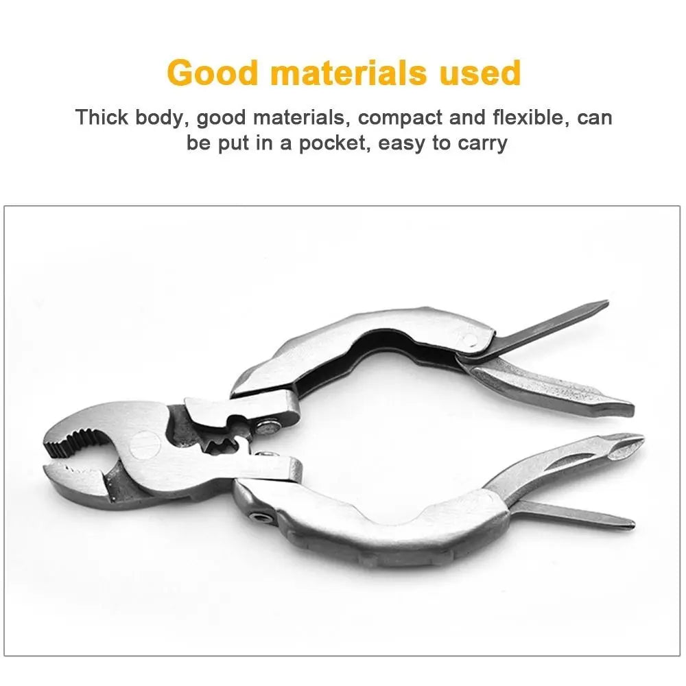Multi-purpose 9 in 1 Pocket Pliers Mini EDC Tool Keychain Pliers Round Head Pliers Gadget Screwdriver Wire Cutter Hand Tools