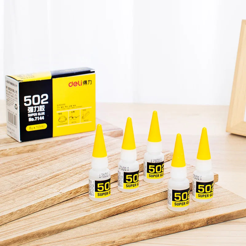 Deli Super Glue  Instant Quick-drying Cyanoacrylate Adhesive Leather Rubber Wood Metal Strong Bond Liquid Glue