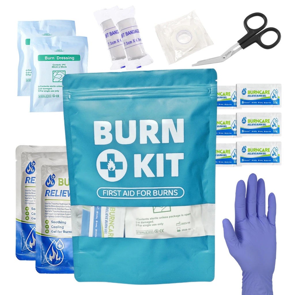 Professional Burn Care Kit with Advanced Dressings Cream & Gauze Portable Emergency Treatment for Home Travel Car Office