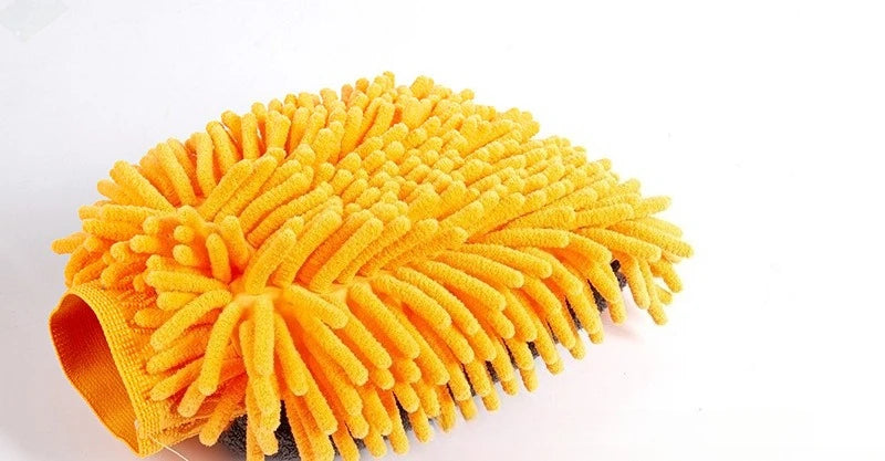 Car Chenille Car Wash Gloves Thickened Waterproof Car Wipe Gloves Car Coral Fleece Double-sided Car Cleaning Tool