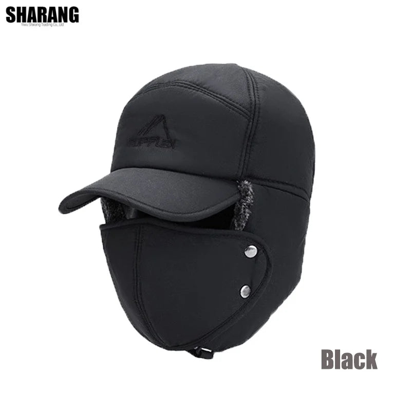 High Quality Windproof Winter Hats Winter Ski With Earflap Mask Warm Snow Cap Cotton Ear Protection Bomber Hats for Men Women