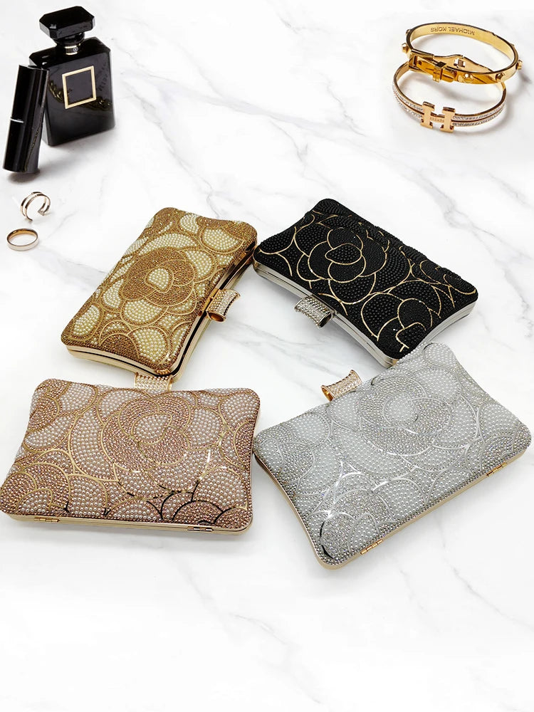 Party Banquet Glitter Handbags Fashion Elegant Crystal Bridal Wedding Clutch Bags Luxury Rhinestone Women's Evening Clutch Bag