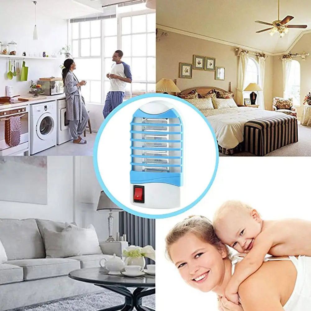 Portable Electric Mosquito Killer Lamp,UV Blue Light Insect Trap for Outdoor & Bedroom, Silent Mosquito Repellent with LED Night
