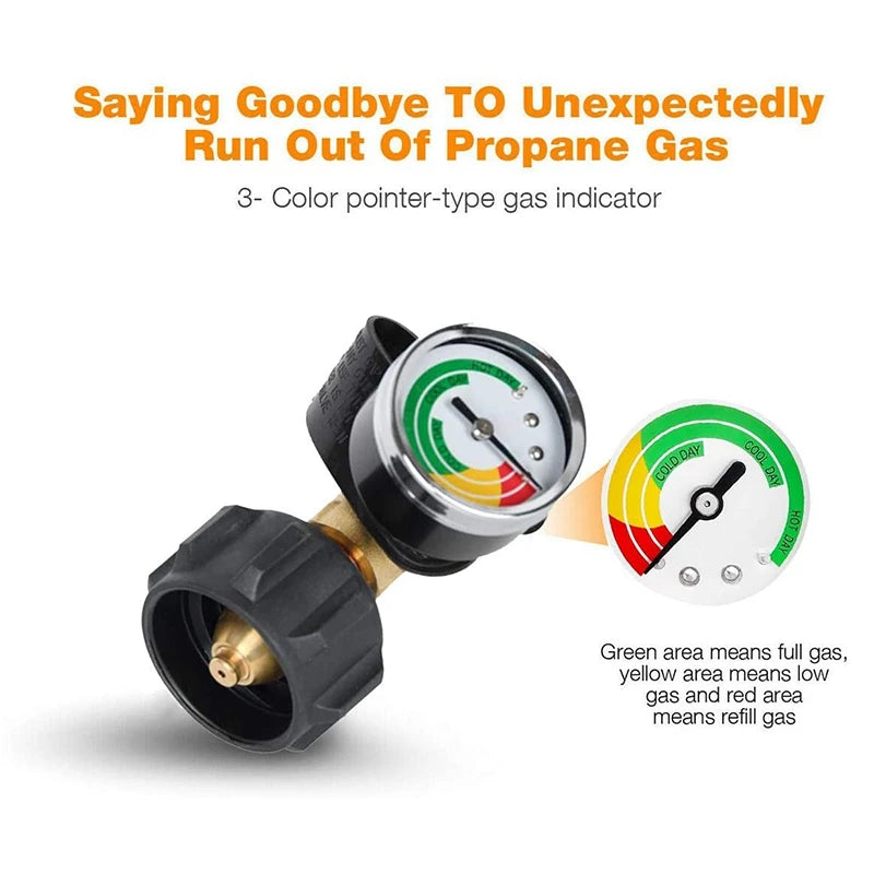 ABRE-Propane Tank Gauge With POL Connection 5-100 LB Pressure Valve Propane Tank Pressure Test Instrument Tools