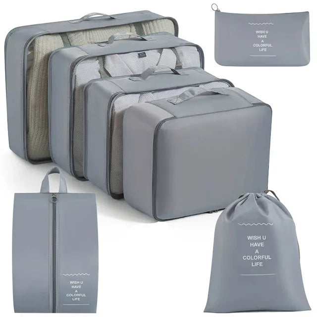 11Pcs Travel Packing Cubes Set Waterproof Luggage Organizer Drawstring Storage Bags for Clothes Shoes Underwear Cosmetic