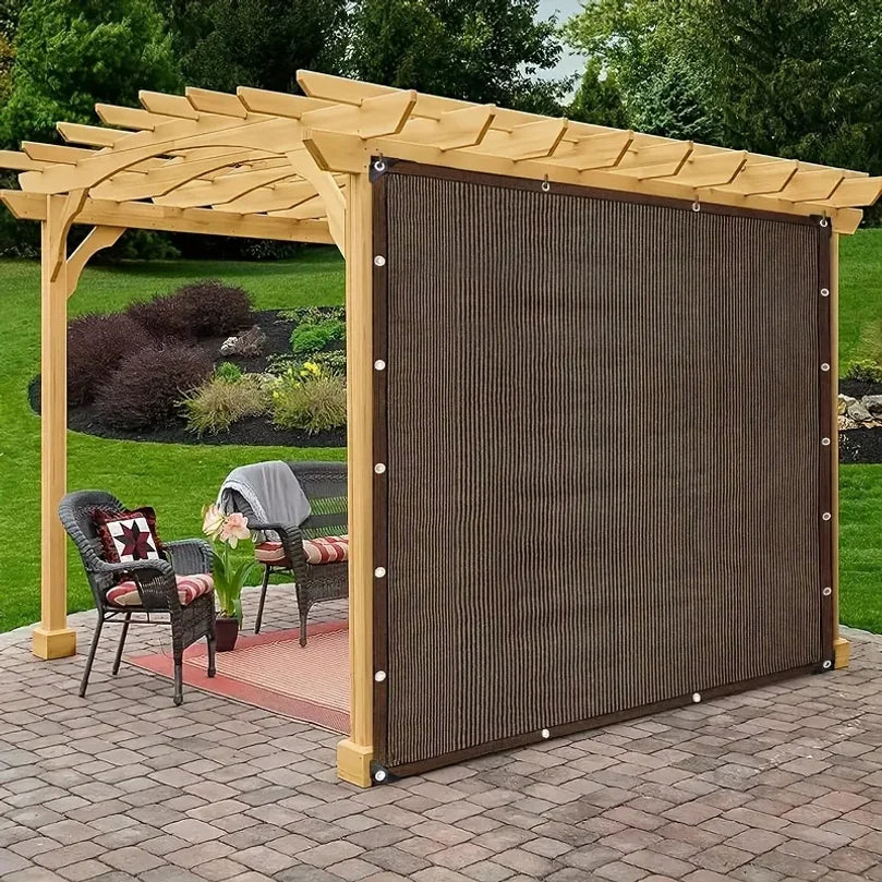 Brown UV Protection Sun Shade Canopy, Durable Outdoor Shade Net, Multiple Sizes for Pool Picnic Travel Outdoor Activities