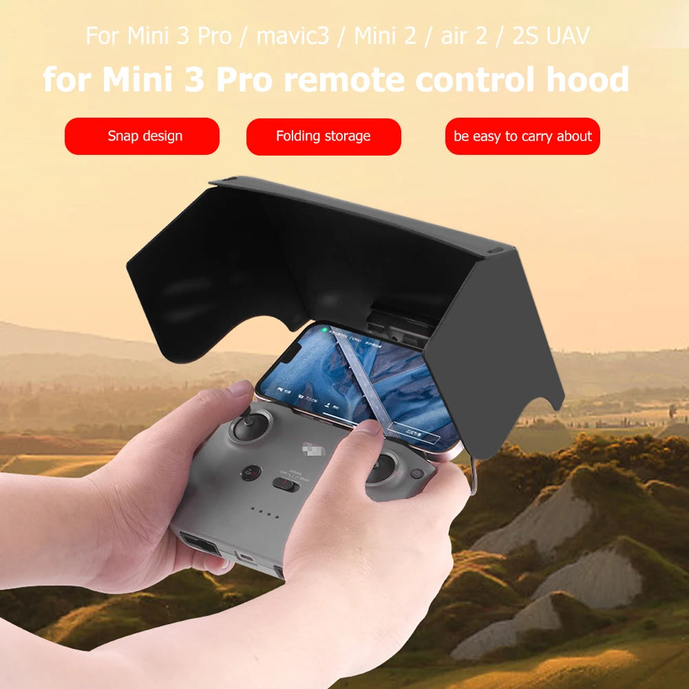 For DJI Mavic 3/Mini 2/Air 2/Air 2S/Mini 3 Pro RC-N1 Remote Controller Hood Sun Shade Phone Monitor Light Cover Drone Accessorie
