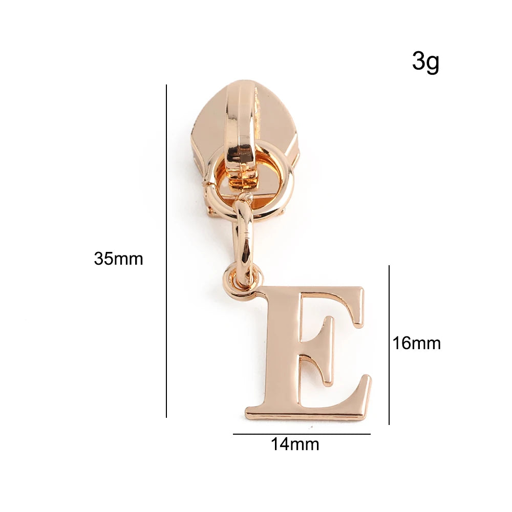 20/50PCS 5# Nylon A-Z English Initial Letter Zipper Puller Slider For Create Personal Logo Bag Purse Trinkets Gift Accessories