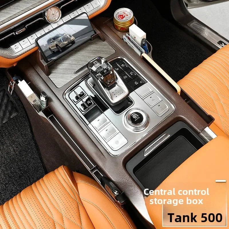 Car Central Control Storage Box Water Cup Mobile Phone Holder For Great Wall GWM WEY Tank 500 2022 2023 2024 Car Accessories
