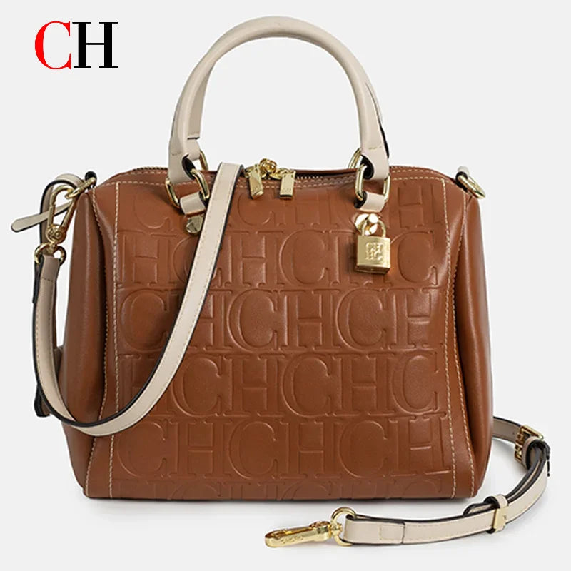 CH Women Handbag Luxury Monogram Embossed Top Handle Bag Shoulder Crossbody Bags For Ladies 2026 Designer High Quality Tote
