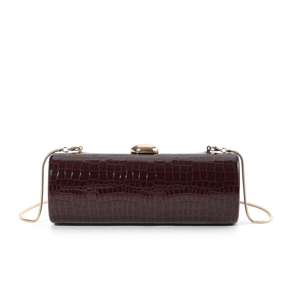 Evening Clutch Bag For Women Fashion Vintage Long Box Clutches Dress Party Lady Handbag Purse PU Leather Chain Shoulder Bag