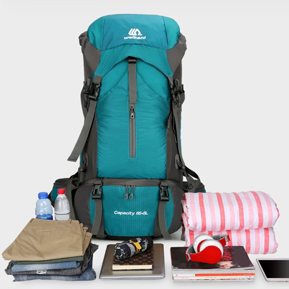 70L Travel Backpack Hiking Backpack Water-resistant Climbing Camping Backpack Travel Daypack with Rain Cover Climbing Bag