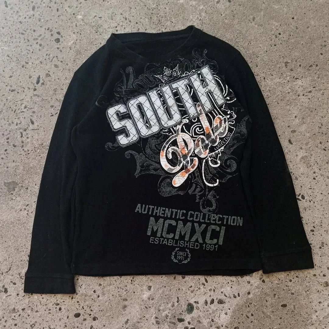 Y2K Southpole Long-Sleeved Tops New Man American Japanese Harajuku Pure Cotton T-shirt Shirt Fashion Clothes
