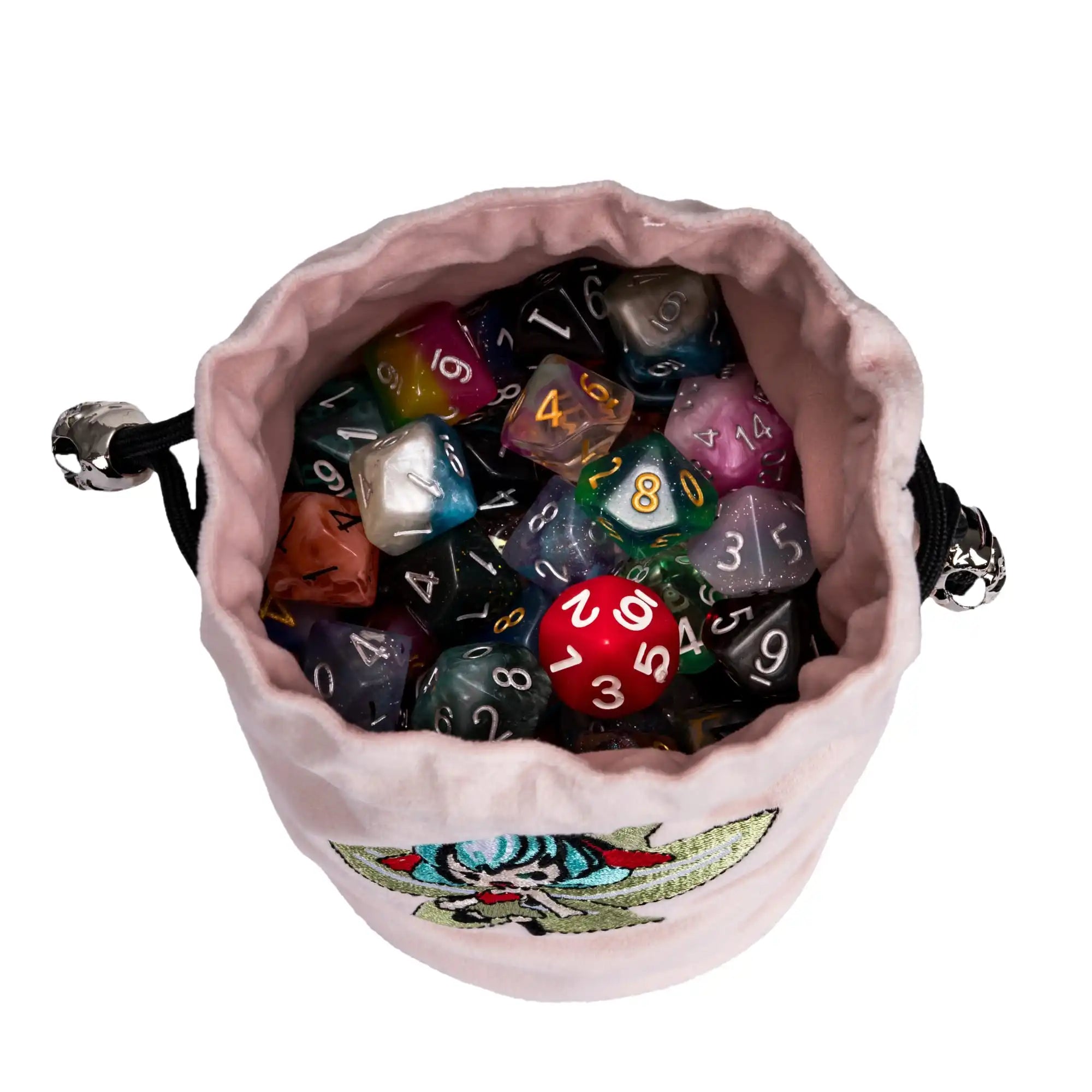New Drawstring Dice Bag with Cute Pattern Flannelette Storage Bag Round Bottom Pouch for Packing Gift Dice Holder Board Game