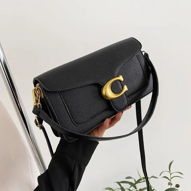 Double-Strap Small Square Crossbody Bag – Stylish Underarm Shoulder Purse for Women