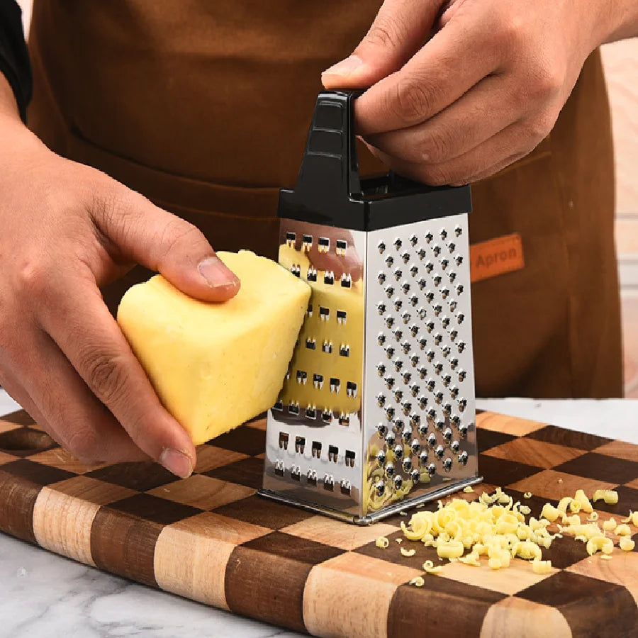 1pc Stainless Steel Four-sided Grater Vertical Vegetable Grater Multifunctional Household Stereo Melon Slicer