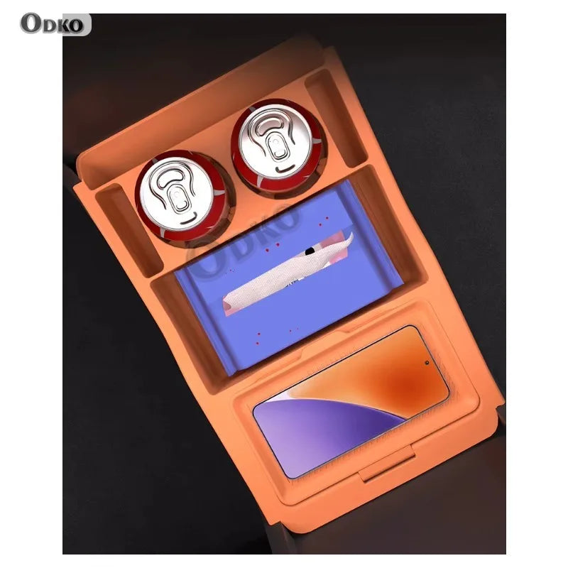 For Trumpchi S7 Silicone Storage Box  Center Console under Layer Modification Special Car Interior Accessories Organizer