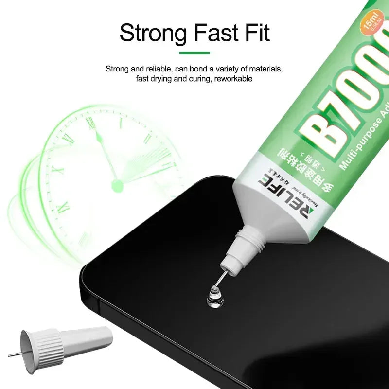 RELIFE 15ML T-7000 B-7000 Multipurpose Transparent Black Adhesive for Mobile Phone Border LCD Display Back Cover Repair Tools