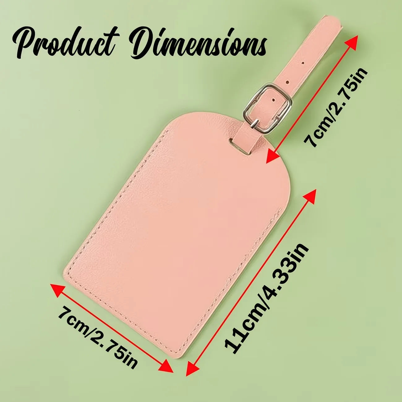 Personalized Faux Leather Luggage Tag with Name & Photo | Custom Travel ID Holder in 5 Colors, Durable PU Bag Tag for Suitcase