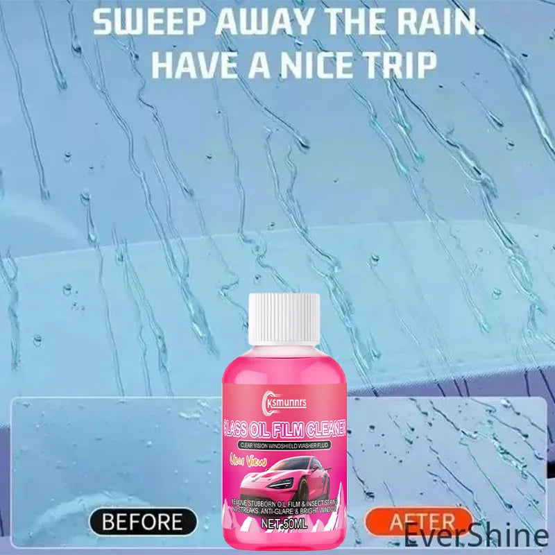 Car glass concentrated coating windshield washer fluid, a magic tool for cleaning and caring for car glass oil film