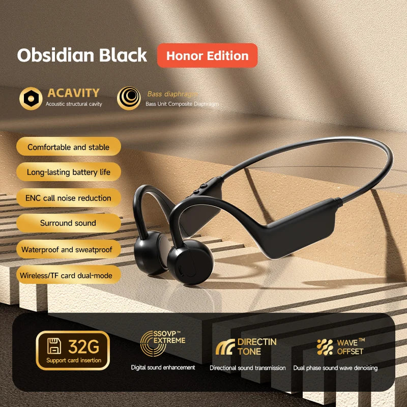 Bone Conduction Headset Wireless Swimming Sports Headphone IPX8 Bluetooth 5.4 With Mic Waterproof Exercise Fitness New