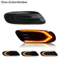 iJDM Dual-Color White/Amber Sequential Blink Fender Side Marker Light for MINI Cooper F55 F56 F57 Turn Signals/DRL/Parking Light