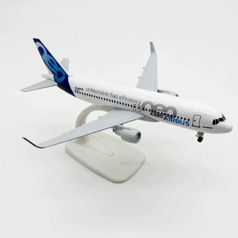 20CM A320 NEO Prototype Alloy Simulation Static airplane toy metal Model Aviation Ornament With Wheels Model Collection Display
