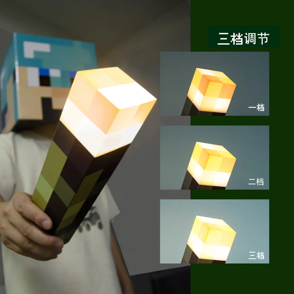 LED Light Figure Toys Game Torch Lamp Night Light Game Merchandise M C Torch Light Model Ambient Decorative Light Birthday Gifts