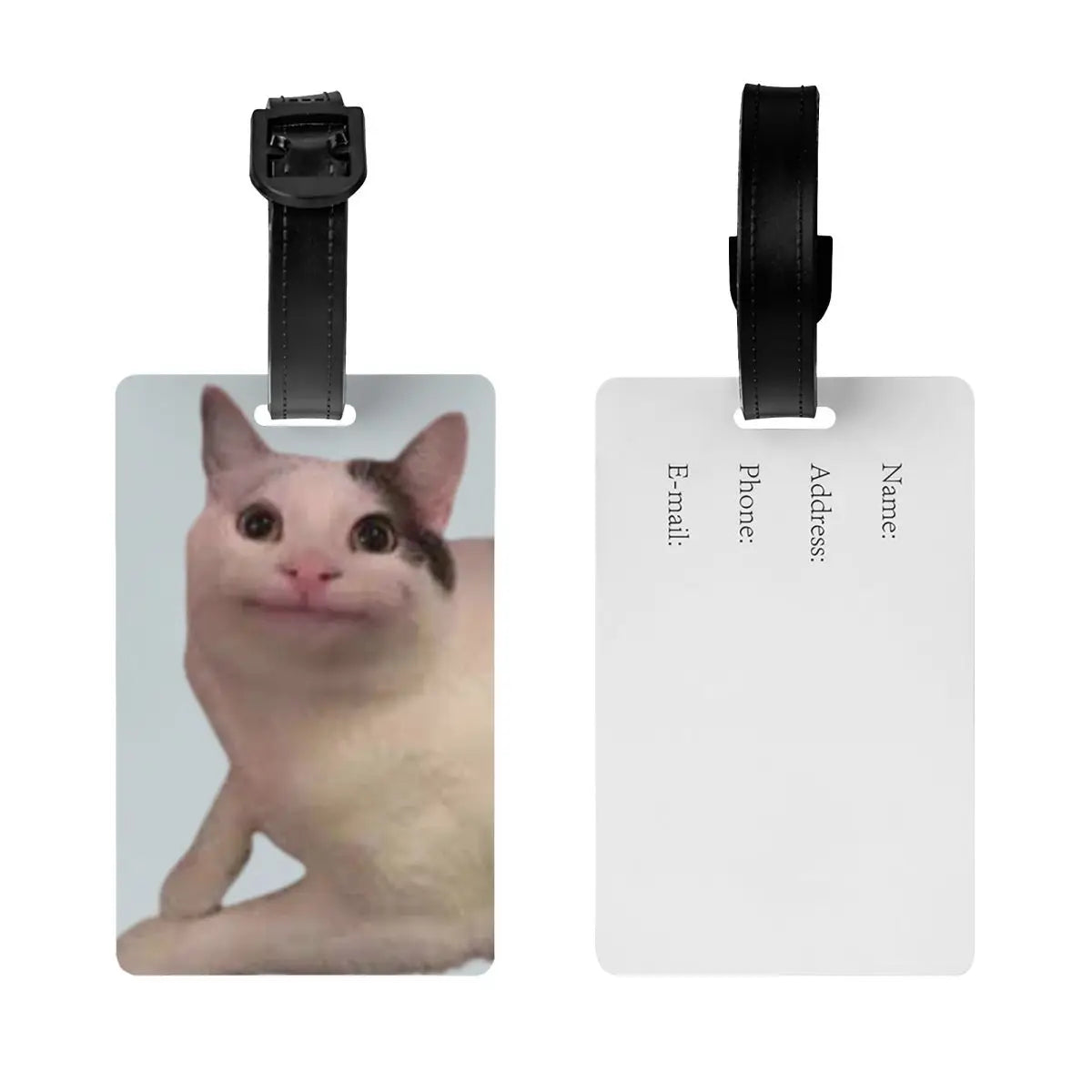 Beluga Cat Luggage Tags Suitcase Accessories Travel Baggage Boarding Tag Label Holder ID Name Address