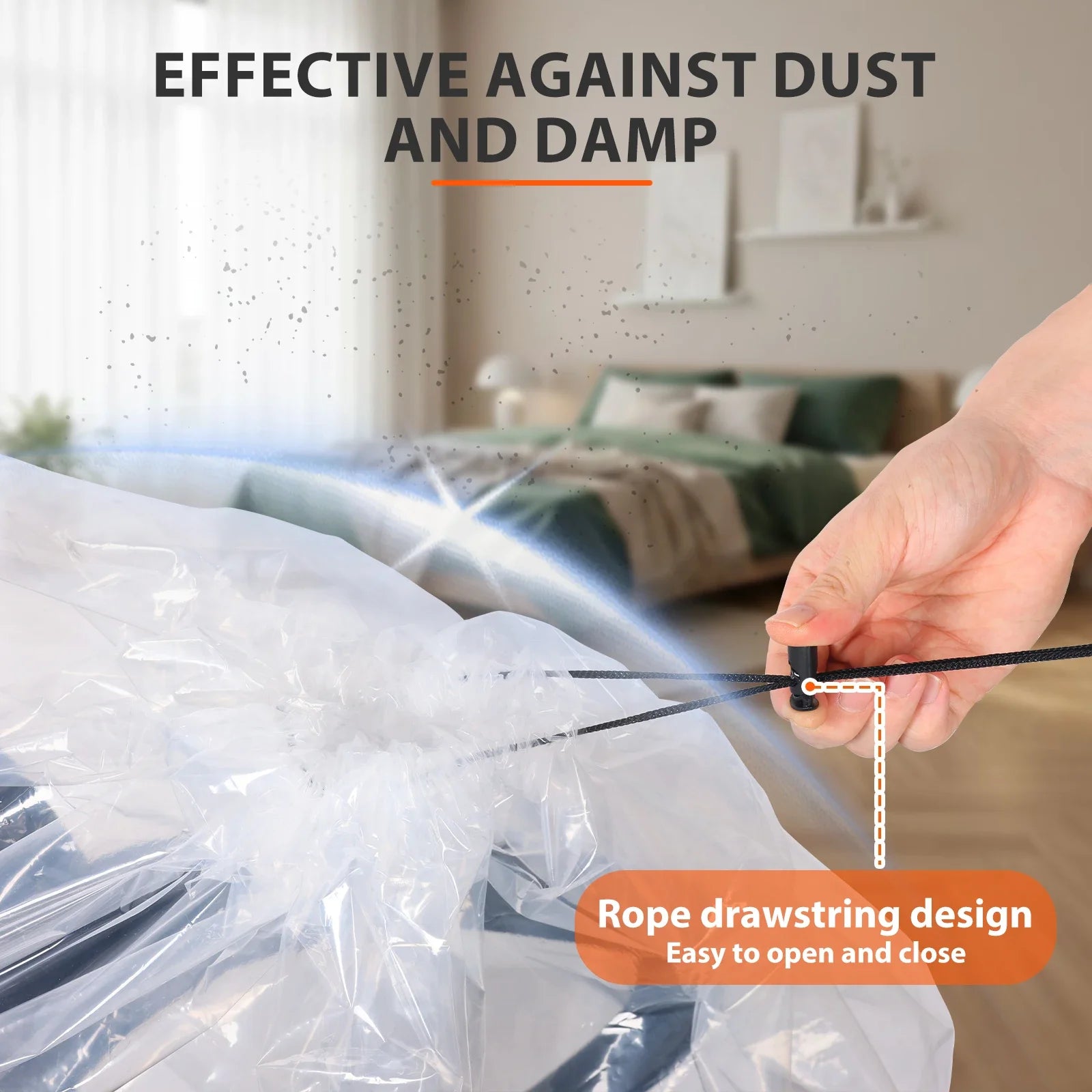4 Pcs Suitcase Dust Cover Clear Drawstring Luggage Box Storage Bag Suitcase Blanket Quilt Organizer Travel Sleeve Accessory
