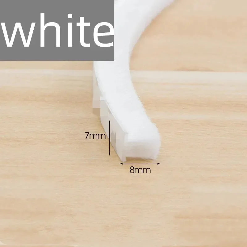 10M Brush Strip Self Adhesive Door Window Sealing Strip Home Door Window Sound Insulation Seal Film Door Swal Weather Strip