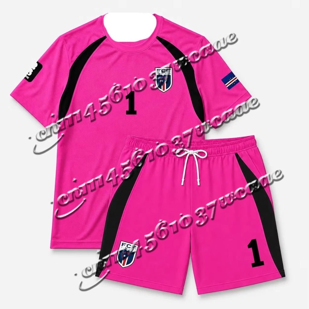 2026 Unisex Cape Verde Vozinha 1  Football Jersey Set  Fan Short Sleeve T-Shirt Shorts 2 Piece Sports Training Summer Uniform