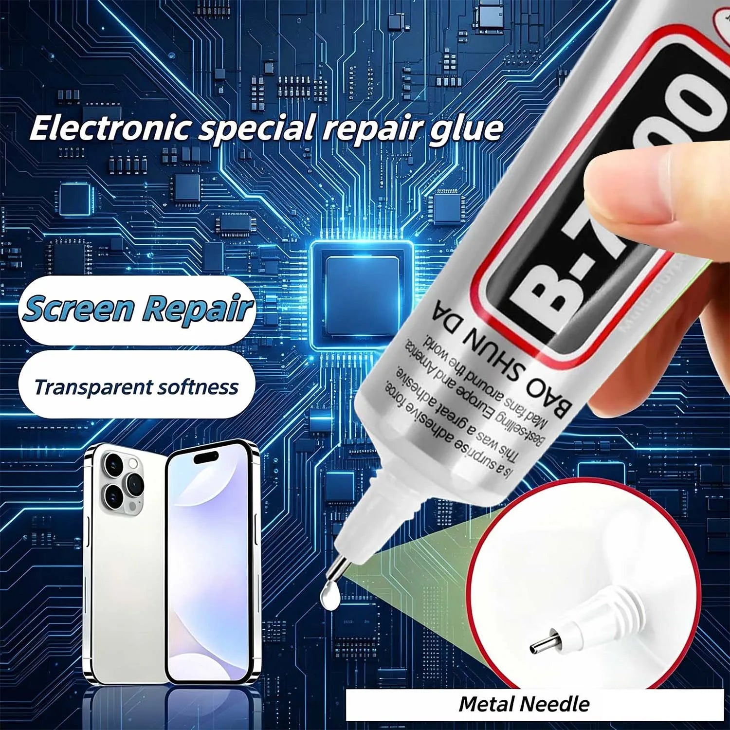 b-7000 Phone Glue, Screen Repair Adhesive Repair Electronic Screen Glue Craft Adhesive,For Electronic Screen, Cell Phone Screen.