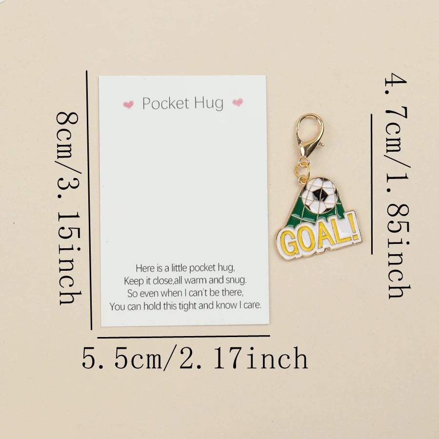 7 Football Keychains, with Pocket-Sized Encouragement Cards, Bag Accessories, Perfect Gifts for Football Fans, Keychain Gifts for Sports Enthusiasts.