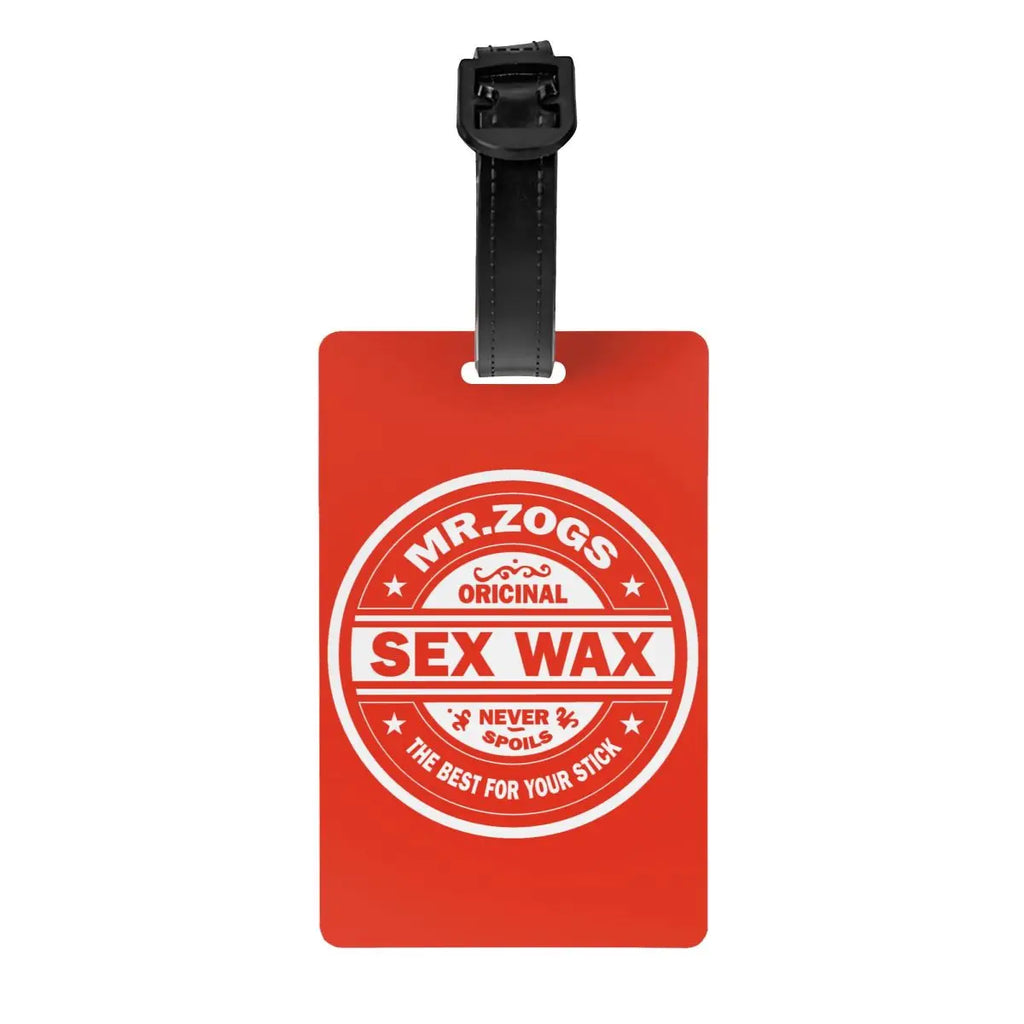 Custom Mr Zogs Sex Wax Luggage Tag With Name Card Surfing Surf Gift Privacy Cover ID Label for Travel Bag Suitcase