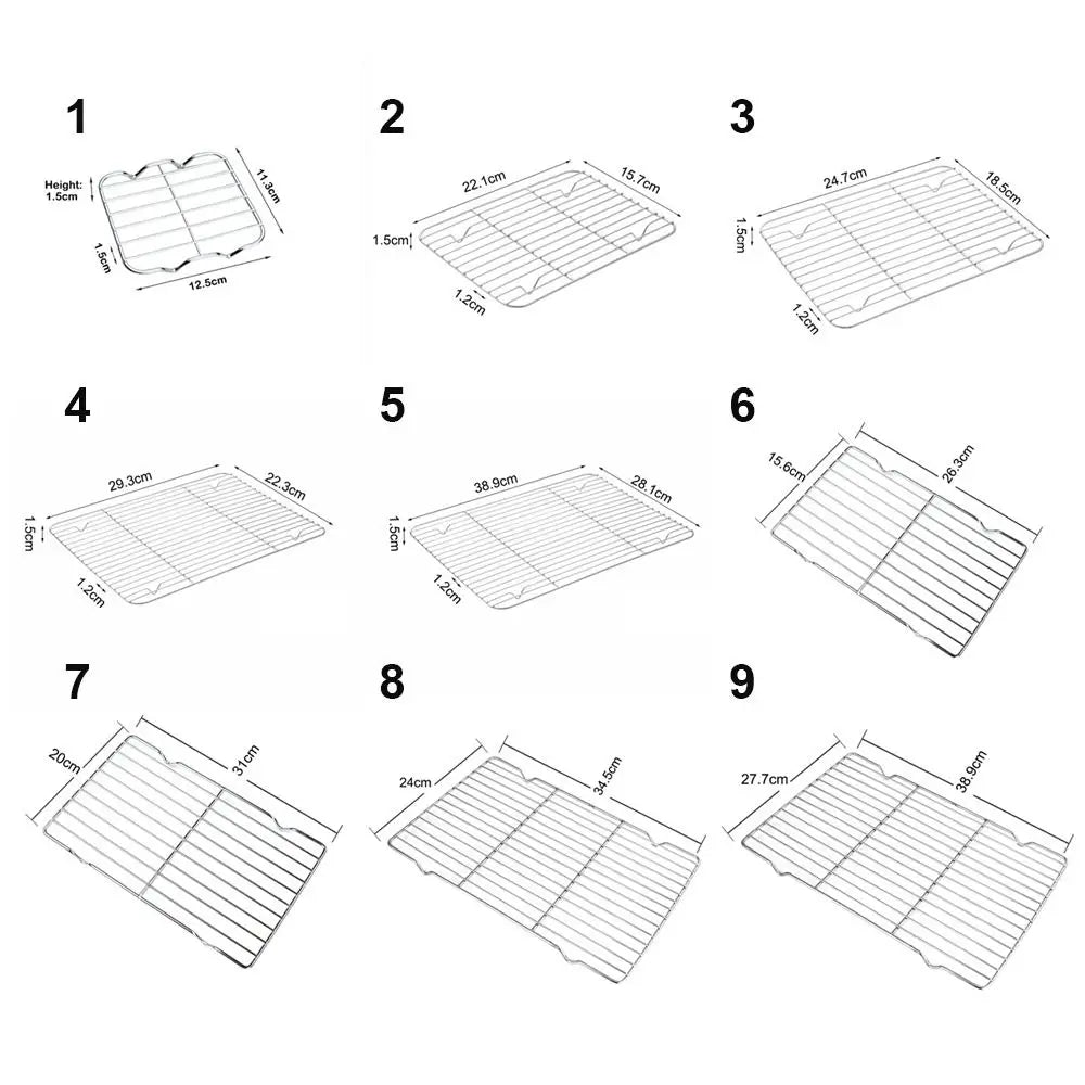 Stainless Steel Grill Plate Barbecue Cooking Mesh Shelf Non-stick Cooling Rack BBQ Tray Baking Tray