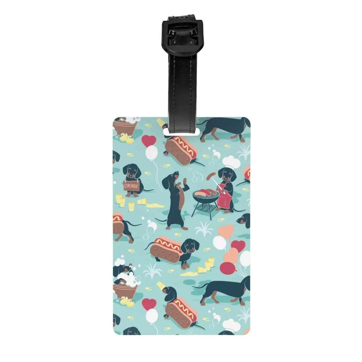 Custom Dachshunds Dog Luggage Tag Privacy Protection Badger Sausage Wiener Baggage Tags Travel Bag Labels Suitcase