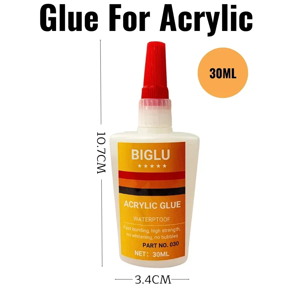 Transparent Liquid Instant Glue for Acrylic Organic Glass PMMA Board PC 30 Seconds Quick Bonding Waterproof Adhesive
