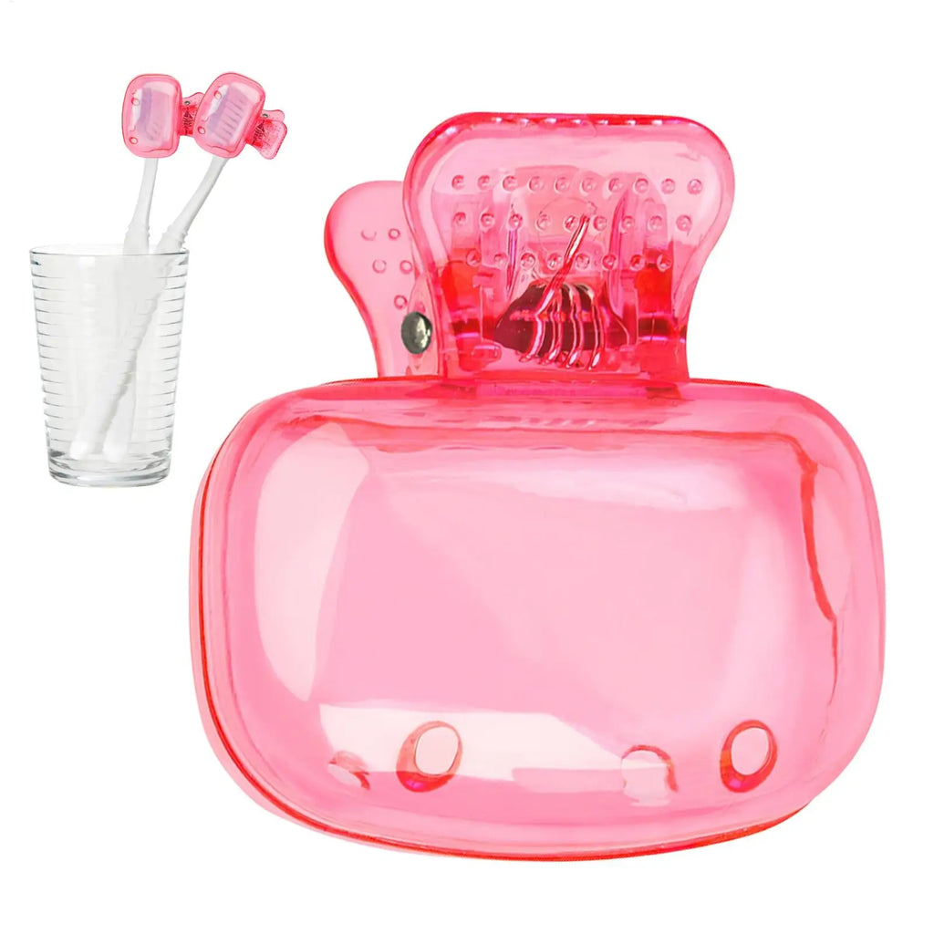 PVC Dustproof Toothbrush Cover Clip On Portable Protector Caps For Travel Camping Hotel Home Bathroom Universal Size Reusable