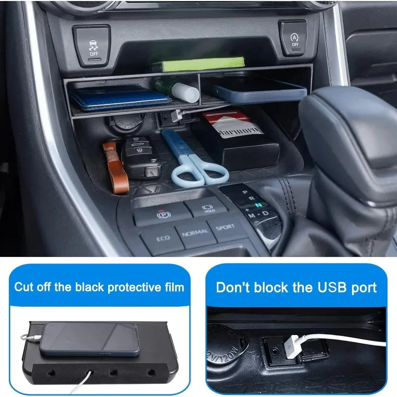 Car Center Console Organizer Tray Auxiliary Storage Box for Toyota RAV4 2025 2024 2023 2022 2021 2020 2019 Accessories