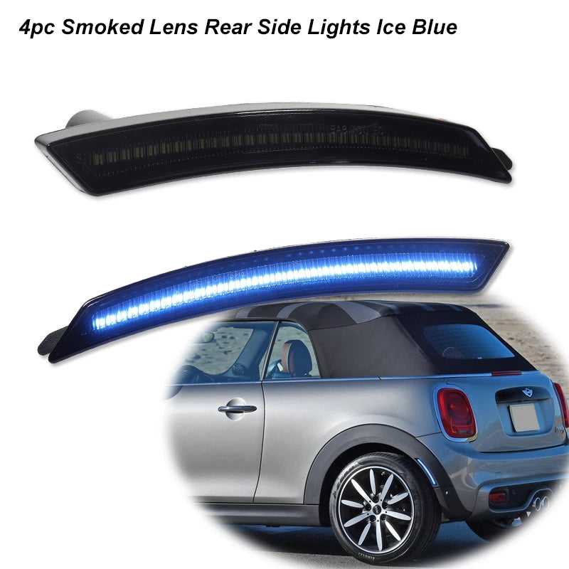 For Mini Cooper R55 R56 R57 R58 R59 R60 R61 Smoked Lens LED Side Marker Lamp Amber Front Red Rear Side Fender Lights