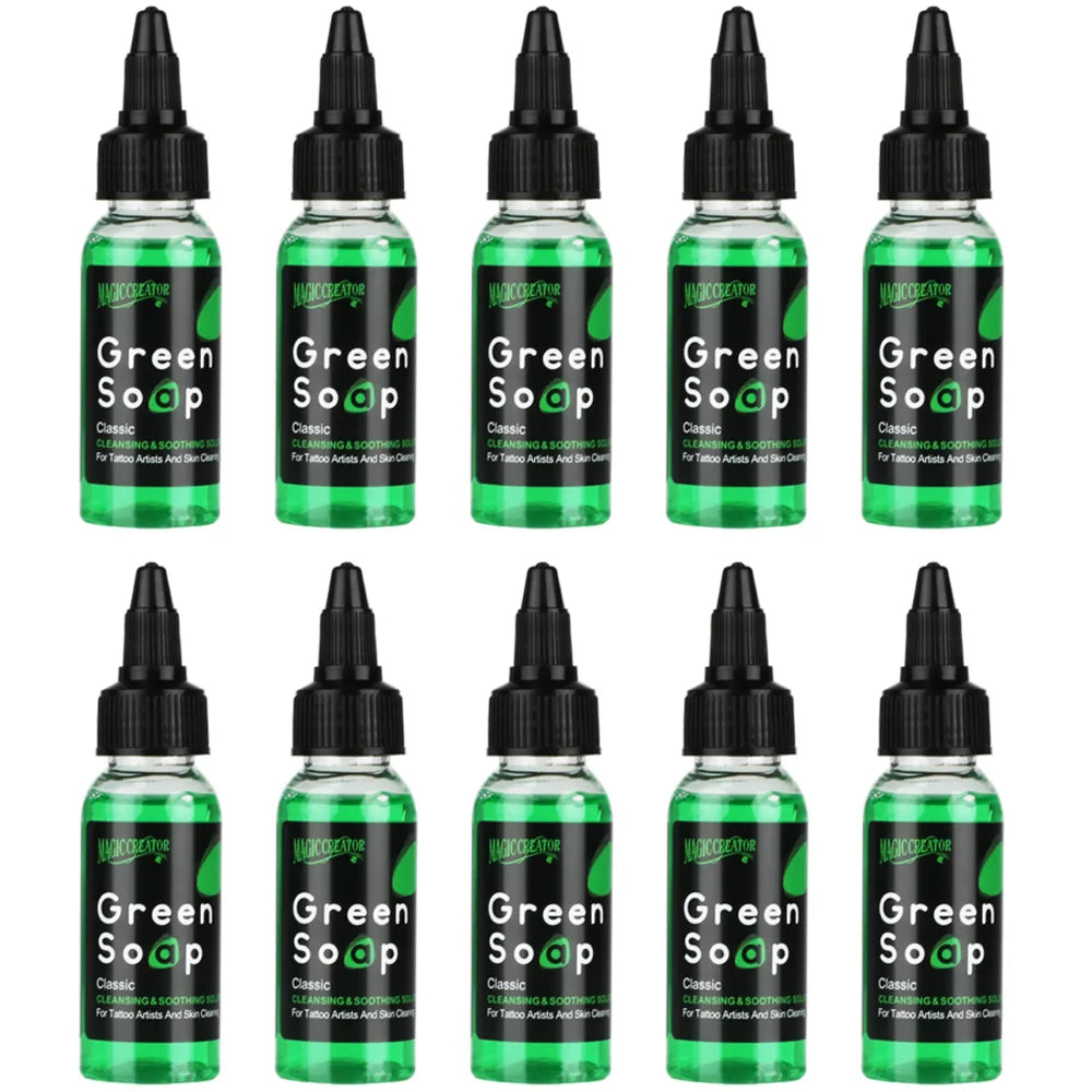 Tattoo Cleaning Soap Ink Tattoo Care for Fresh Tattoos Gentle Sulfate Free Tattoo Green Soap, Soothing Daily Wash for New Ink