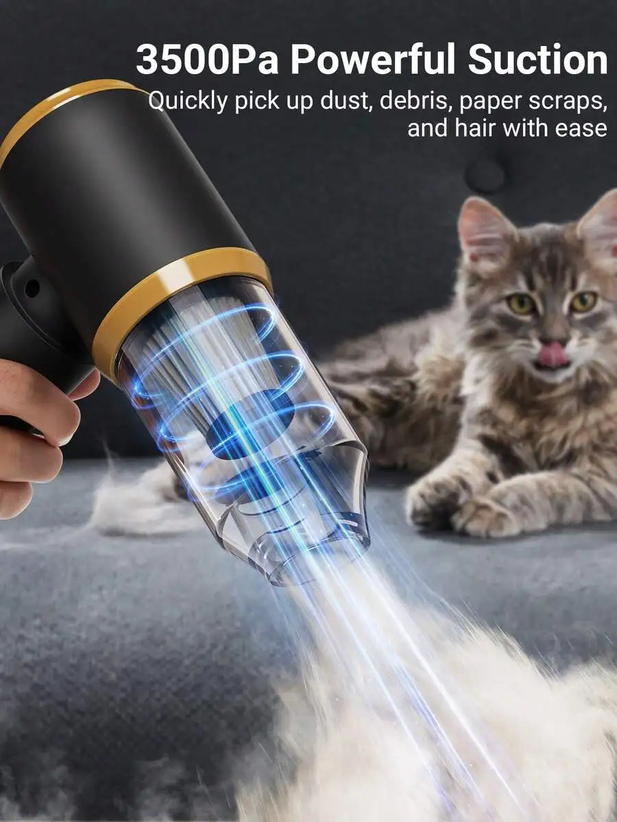 Portable Cordless Car Vacuum Cleaner Set, Includes Vacuum Cleaner And 7 Accessories, Multi-Nozzles For Car, Home, Office, Pet, S
