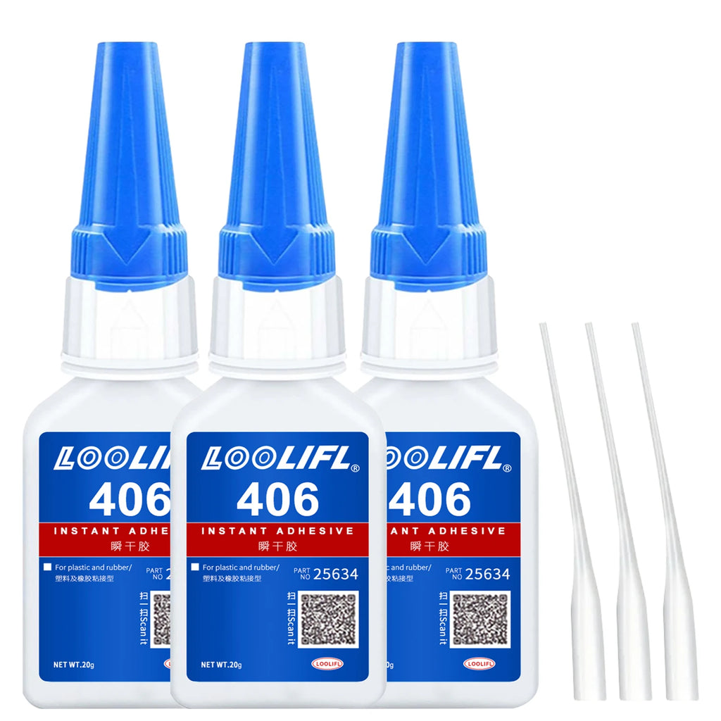 20g 406 High-Quality Cyanoacrylate Super Adhesive for Quick Repair,Suitable for DIY Repair of Wood, Plastic, Models, Metals, Etc