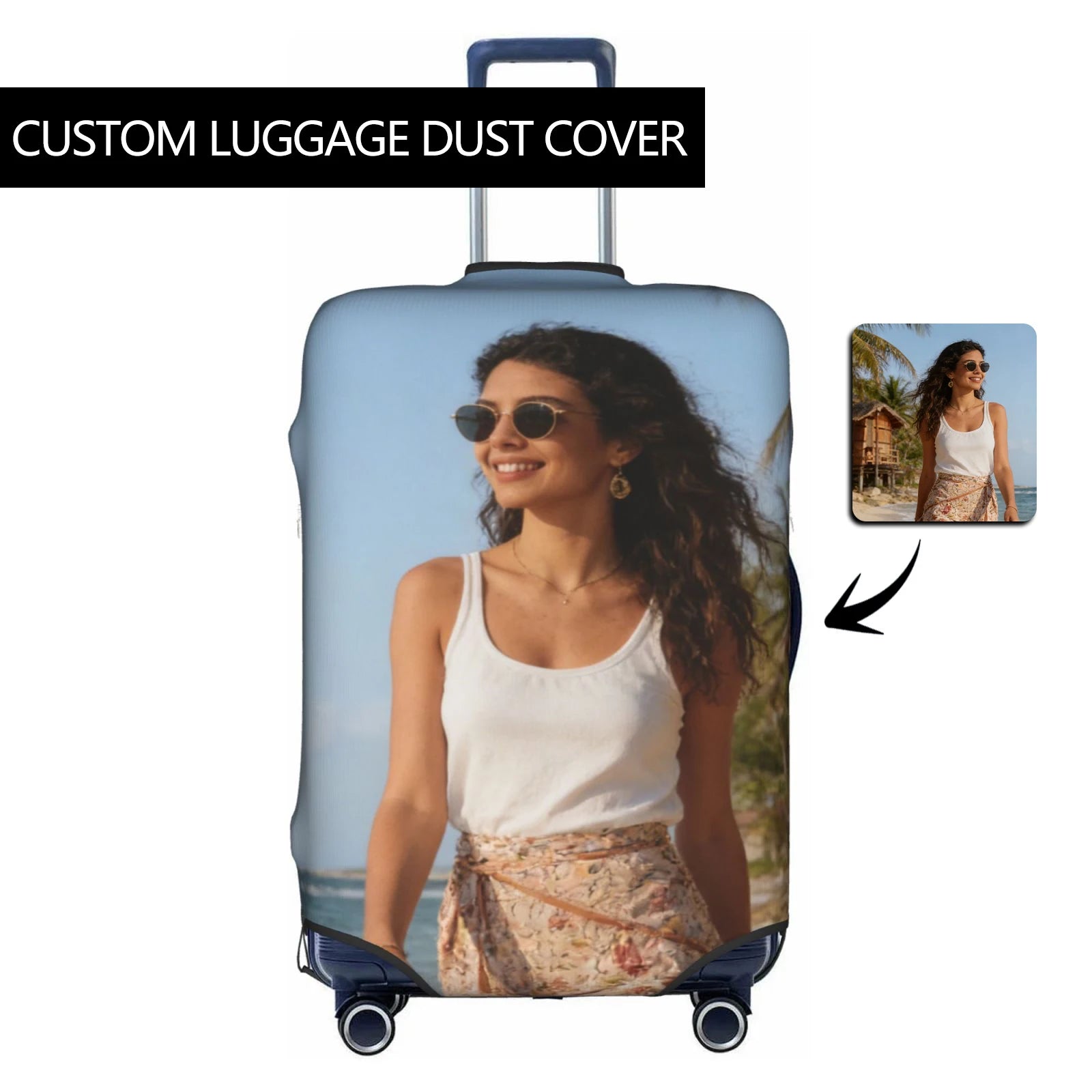 Custom Customize Logo Luggage Cover Elastic Your Design Here Travel Suitcase Protective Covers Suit For 18-32 inch