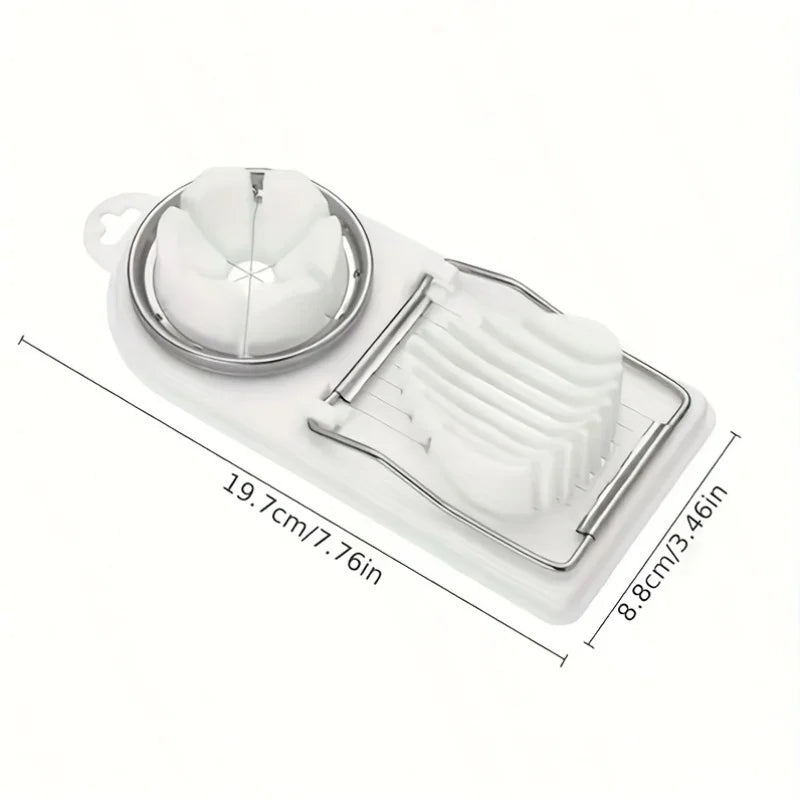 Multifunctional PP Base Egg Cutter 2-in-1 Stainless Steel Wire Pull Egg Cutter for Hanging High-quality Kitchen Accessory Tools