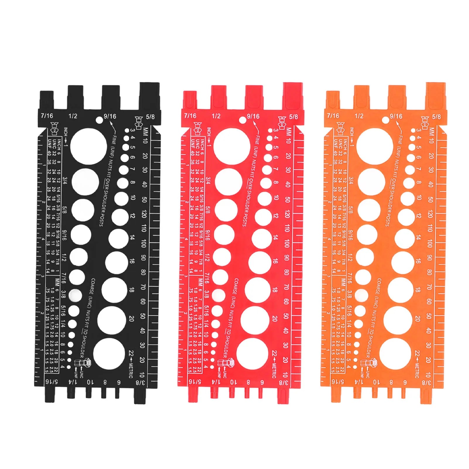 Nut Bolt Screw Gauge Multi Functional Inch Metric Quick Identification Nut Bolt Thread Checker Protable Thread Measuring Tool
